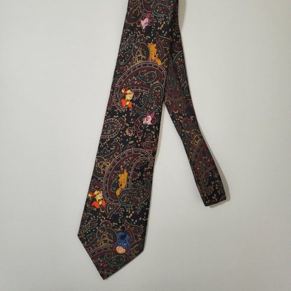 Disney Winnie The Pooh Characters Paisley Print‎ Men's Neck Tie